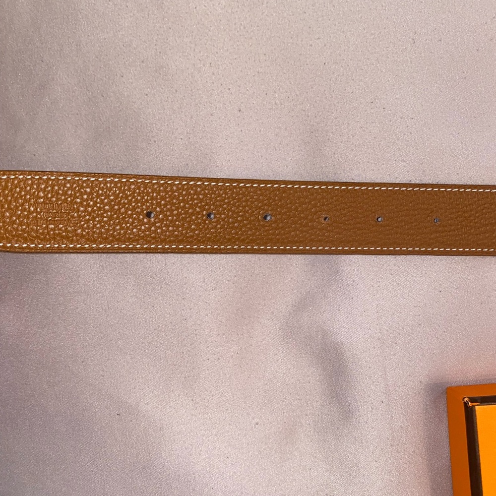 Hermes Black/Brown Reversible Leather Belt - Picture 9 of 12